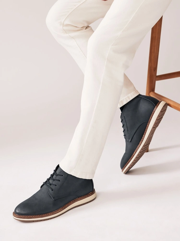 Navy Blue Sports-Inspired Desert Boots image 6