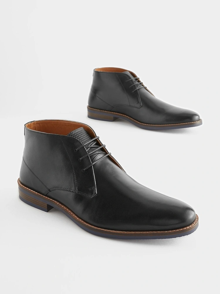 Black Leather Chukka Boots