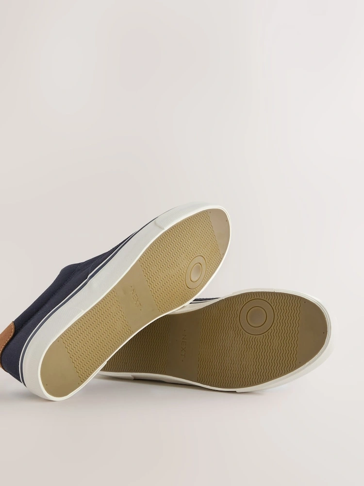 Navy Canvas Comfort Trainers image 2