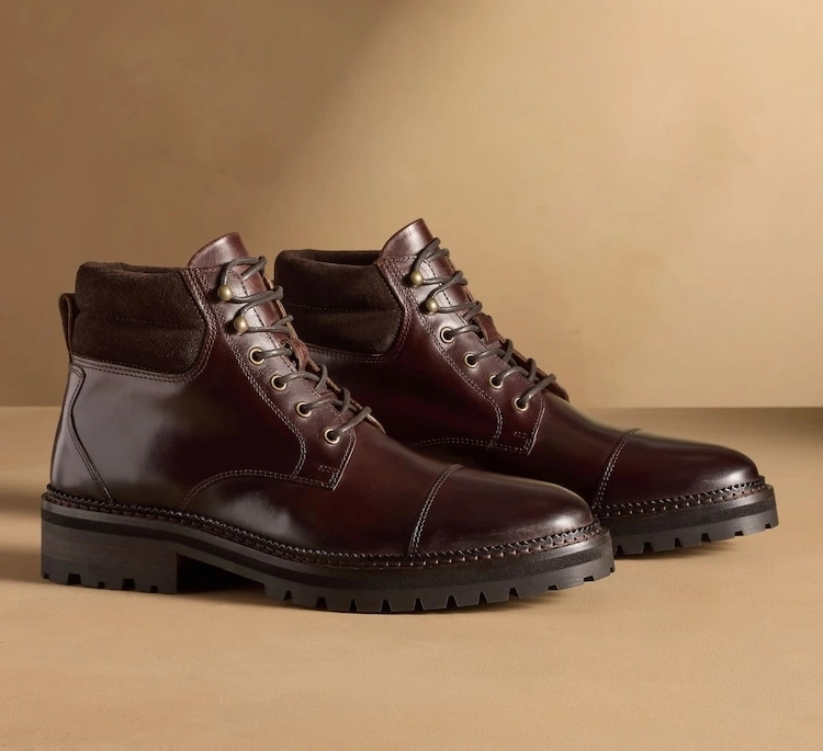 Brown Leather Collar Boots