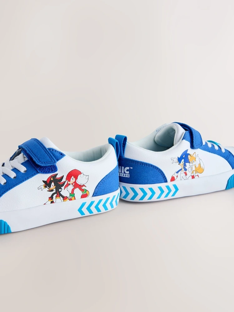 White & Blue Sonic Touch-Fastening Trainers image 3