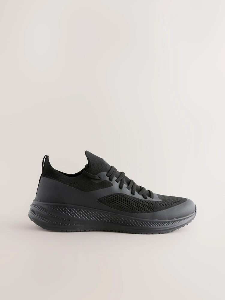 Black Flyknit Elastic Lace Trainers image 2