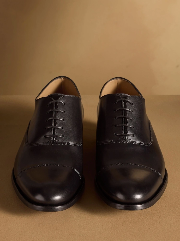 Tan Leather Toe Cap Oxford Shoes image 2