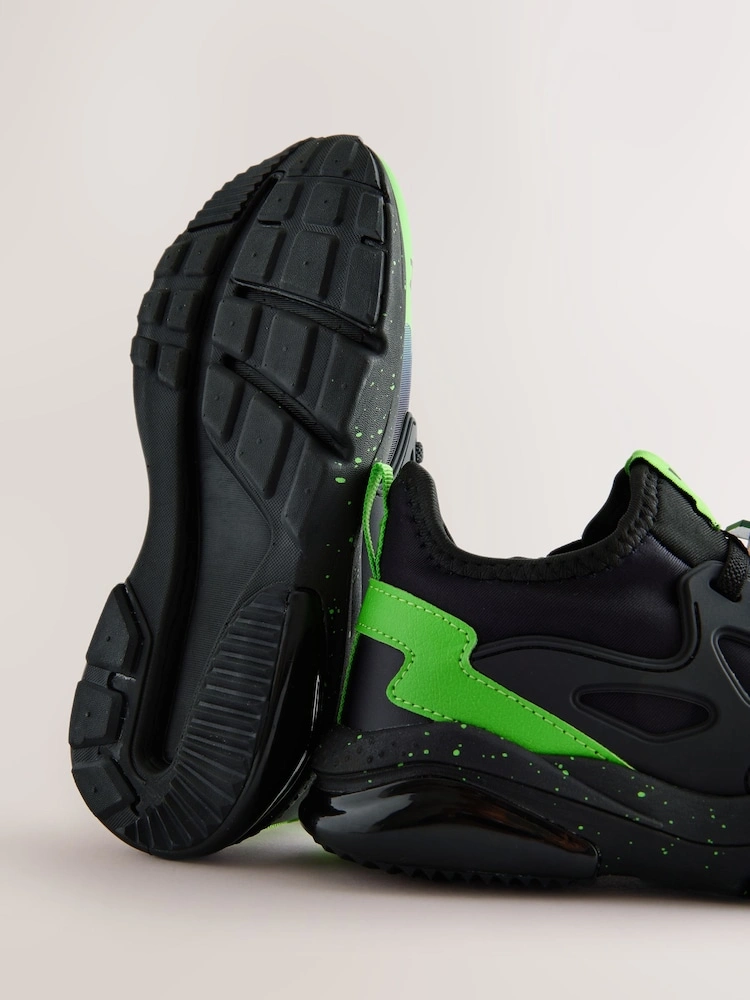 Black Minecraft Elastic Lace Trainers image 3