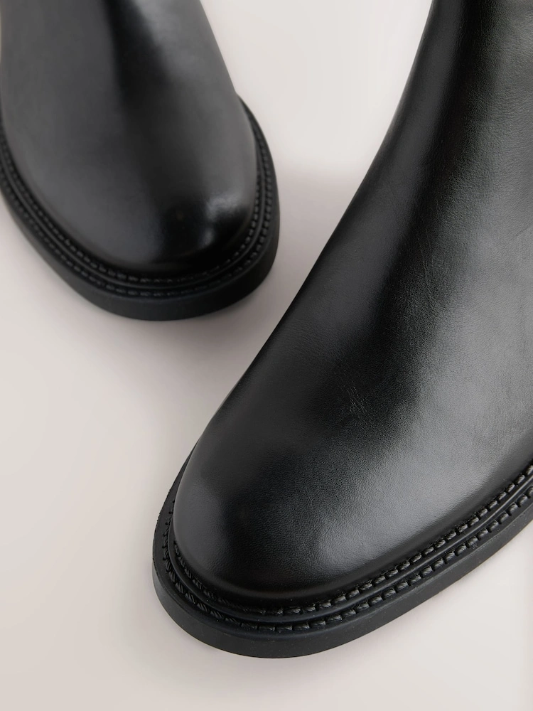 Classic Black Leather Chelsea Boots image 4
