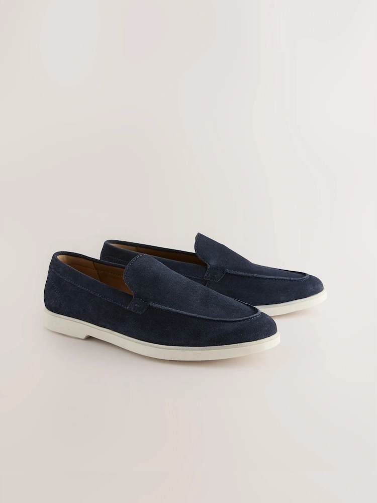 Blue Suede Comfort Loafers