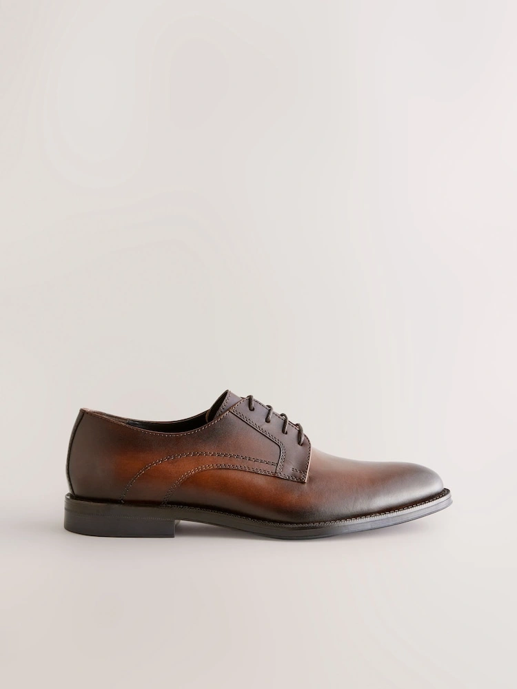 Brown Leather Derby Formal Shoes image 2