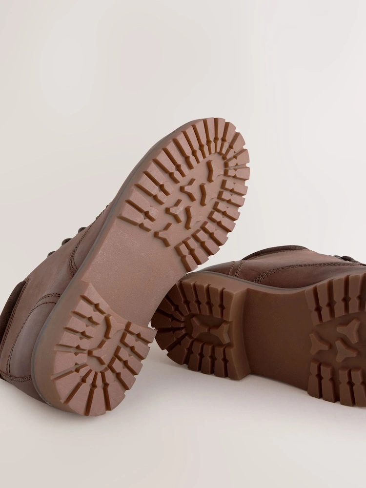 Brown Rugged Leather Ankle Boots image 4