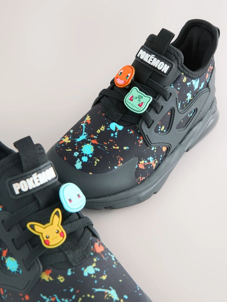 Black Pokémon Elastic Lace Trainers image 4