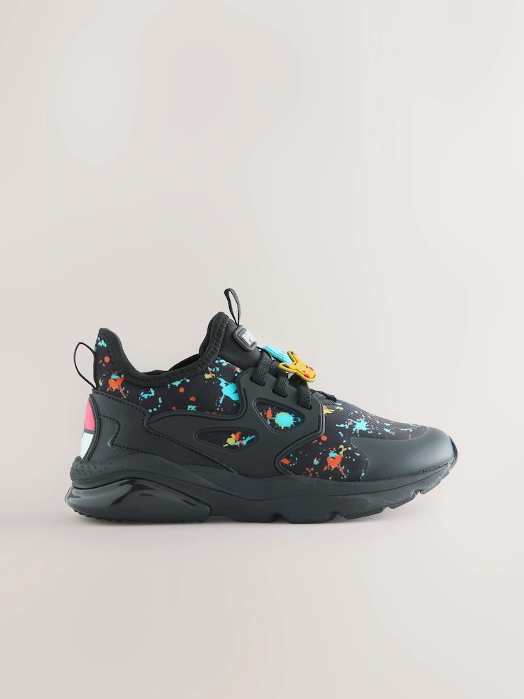 Black Pokémon Elastic Lace Trainers image 5