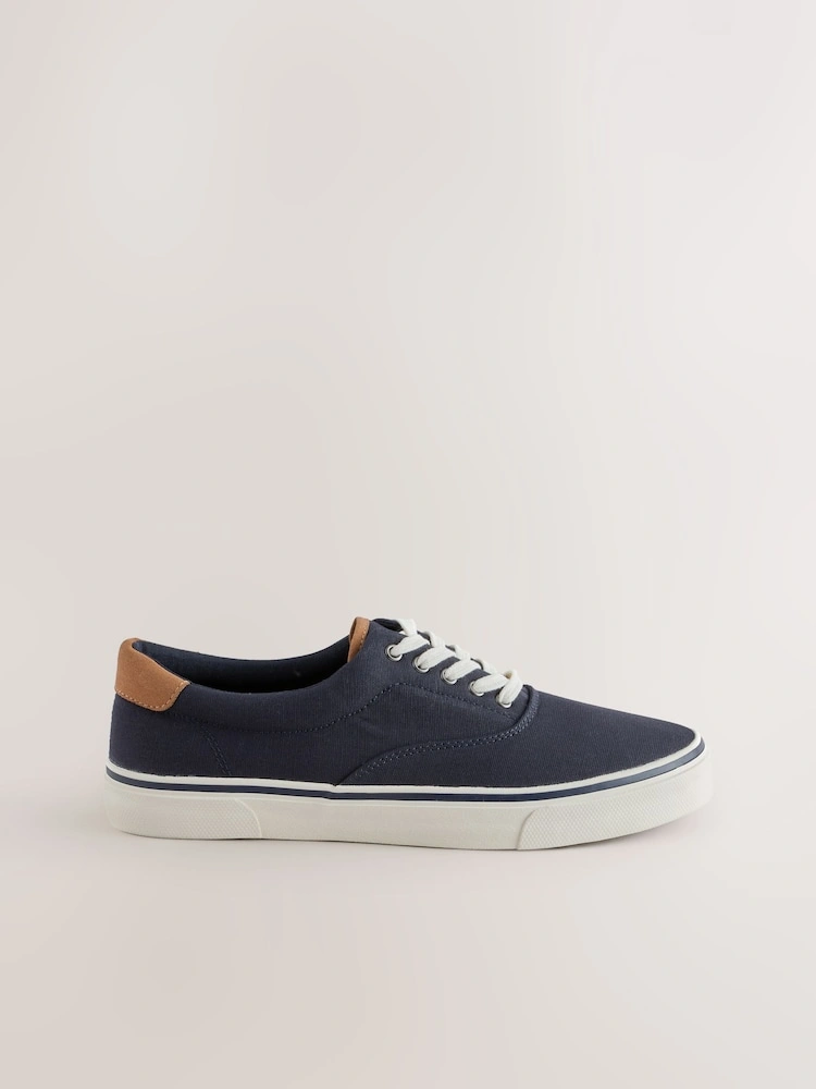 Navy Canvas Comfort Trainers image 5