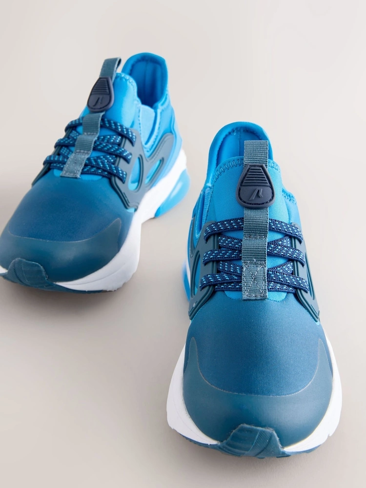 Blue Ombre Elastic Lace Street Trainers image 3