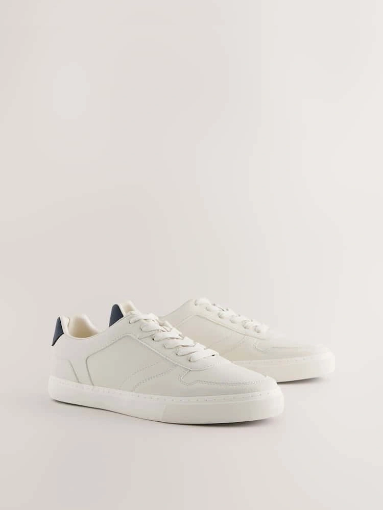 Neutral Low-Profile Lace-Up Trainers