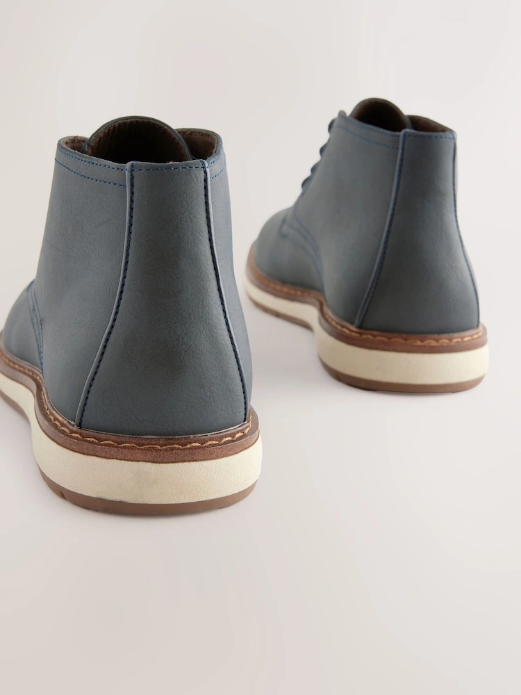 Navy Blue Sports-Inspired Desert Boots image 4