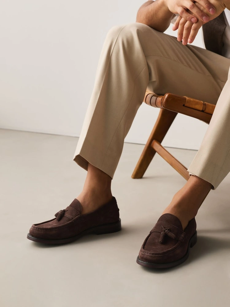 Brown Suede Classic Tassel Loafers image 6