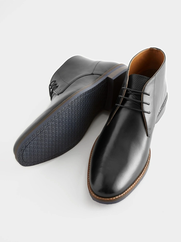Black Leather Chukka Boots image 3