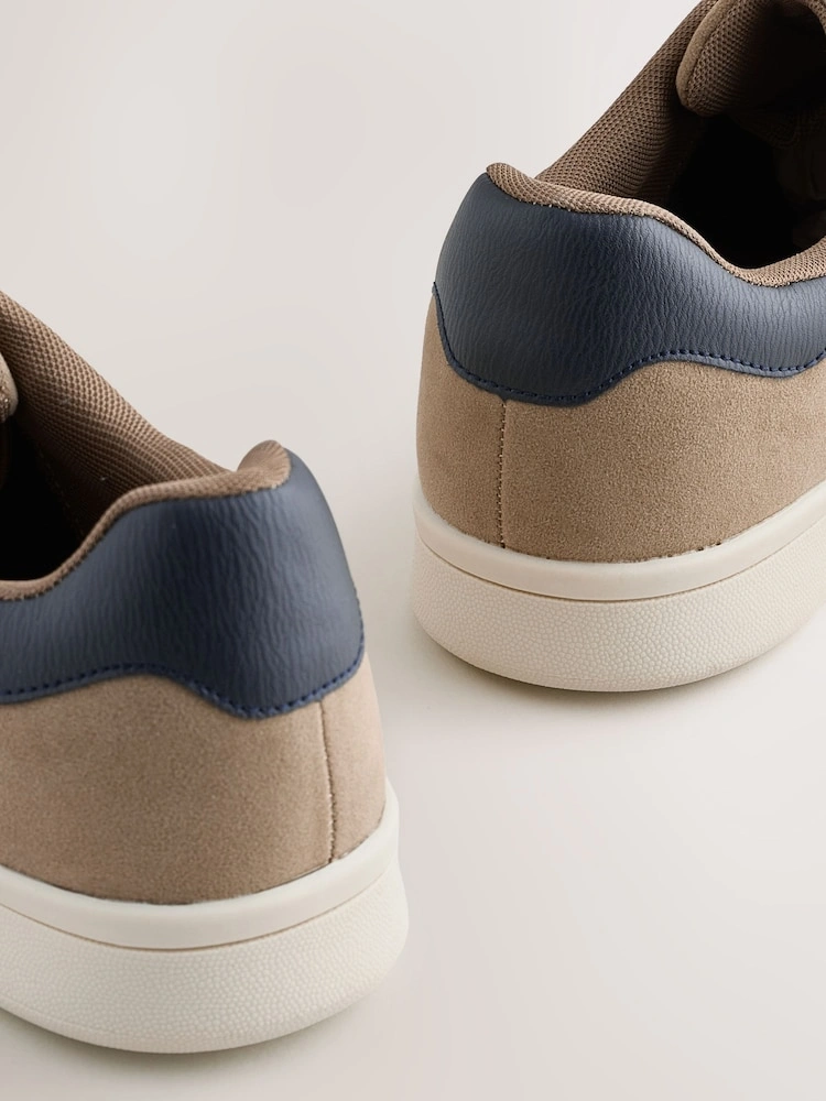 Neutral Suedette Lace-Up Chunky Trainers image 3