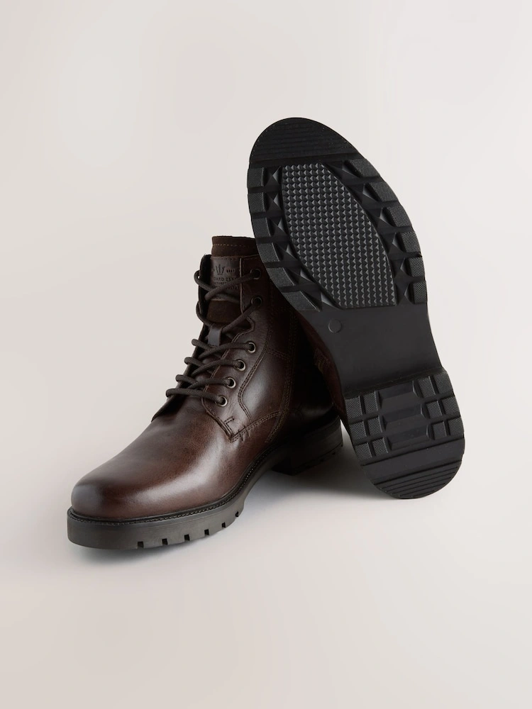 Leather Zip-Up Borg Lined Boots image 3