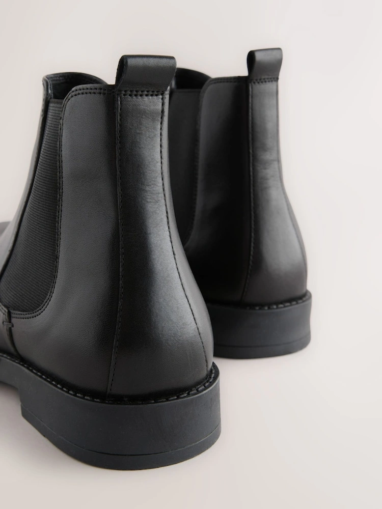 Classic Black Leather Chelsea Boots image 2