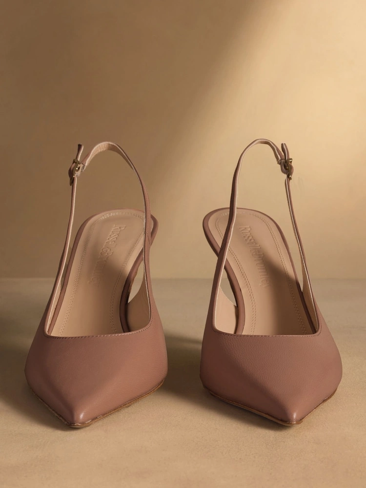 Blush Pink Leather Slingback High Heel Courts image 2