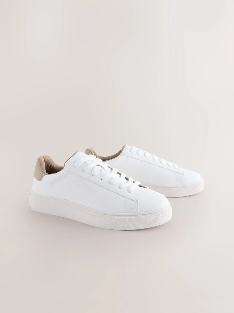 White Minimalist Casual Trainers