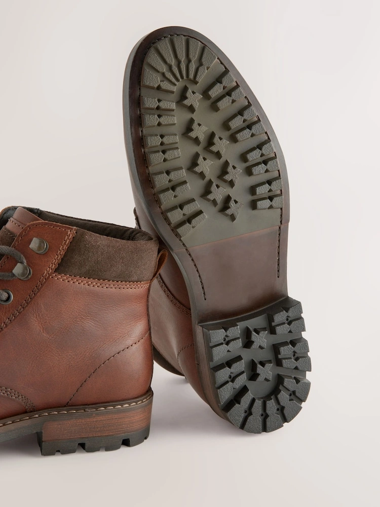 Stone Leather Lace-Up Boots image 5
