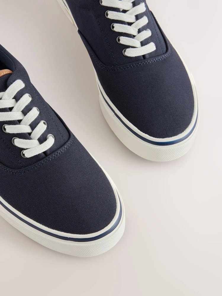 Navy Canvas Comfort Trainers image 3