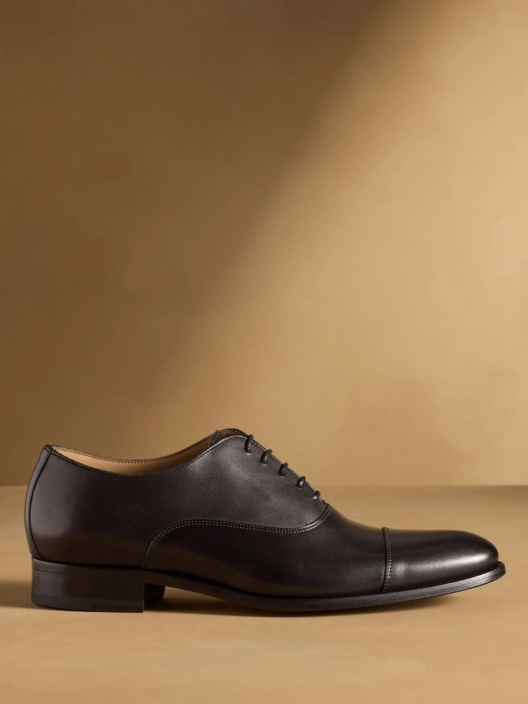 Tan Leather Toe Cap Oxford Shoes image 6